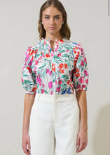 Load image into Gallery viewer, Kivia Blossom Smocked Mock Neck Top
