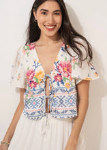 Load image into Gallery viewer, Floral Print Front Tie Top
