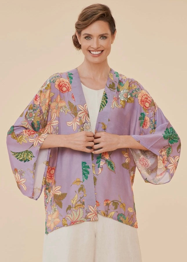 One Size Prancing Tiger Short Kimono