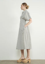 Load image into Gallery viewer, Striped Button Front Pleated Midi Dress
