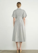 Load image into Gallery viewer, Striped Button Front Pleated Midi Dress
