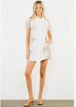 Load image into Gallery viewer, Collared Button Down Dress With Embroidery
