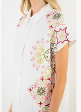 Load image into Gallery viewer, Collared Button Down Dress With Embroidery

