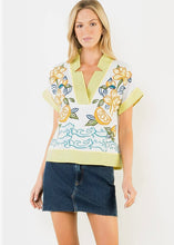 Load image into Gallery viewer, Lemon And Flowers Embroidery Top
