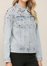 Load image into Gallery viewer, Jewel Embellished Jean Jacket
