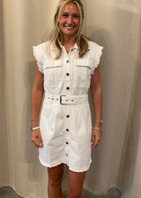 Load image into Gallery viewer, Raw Edge Belted Sleeveless Dress
