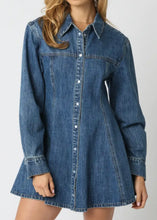 Load image into Gallery viewer, Denim Shirt Mini Dress
