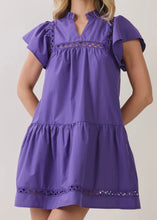 Load image into Gallery viewer, Flutter Sleeve Eyelet Detail Dress
