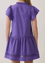 Load image into Gallery viewer, Flutter Sleeve Eyelet Detail Dress
