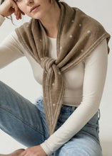 Load image into Gallery viewer, Beige Dot Knit Triangle Scarf
