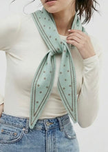 Load image into Gallery viewer, Light Blue Dot Knit Triangle Scarf
