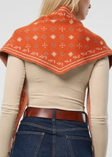 Load image into Gallery viewer, Dark Orange Foulard Knit Triangle Scarf
