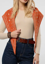 Load image into Gallery viewer, Dark Orange Foulard Knit Triangle Scarf
