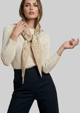 Load image into Gallery viewer, Cream Foulard Knit Triangle Scarf
