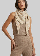 Load image into Gallery viewer, Cream Foulard Knit Triangle Scarf
