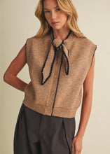 Load image into Gallery viewer, Tie Neck Ribbed Knit Vest
