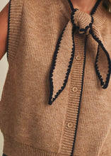 Load image into Gallery viewer, Tie Neck Ribbed Knit Vest
