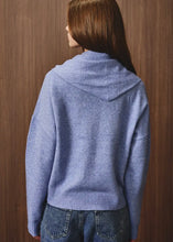 Load image into Gallery viewer, Light Blue Long Sleeve Sweater With Triangular Scarf
