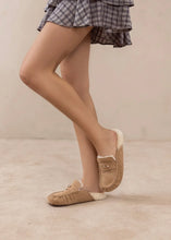 Load image into Gallery viewer, Almond Fur Lined Mule Loafer
