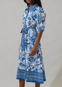Floral Belted Midi Dress