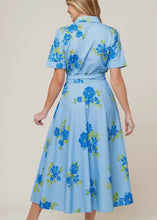 Load image into Gallery viewer, Blue Floral Midi Dress
