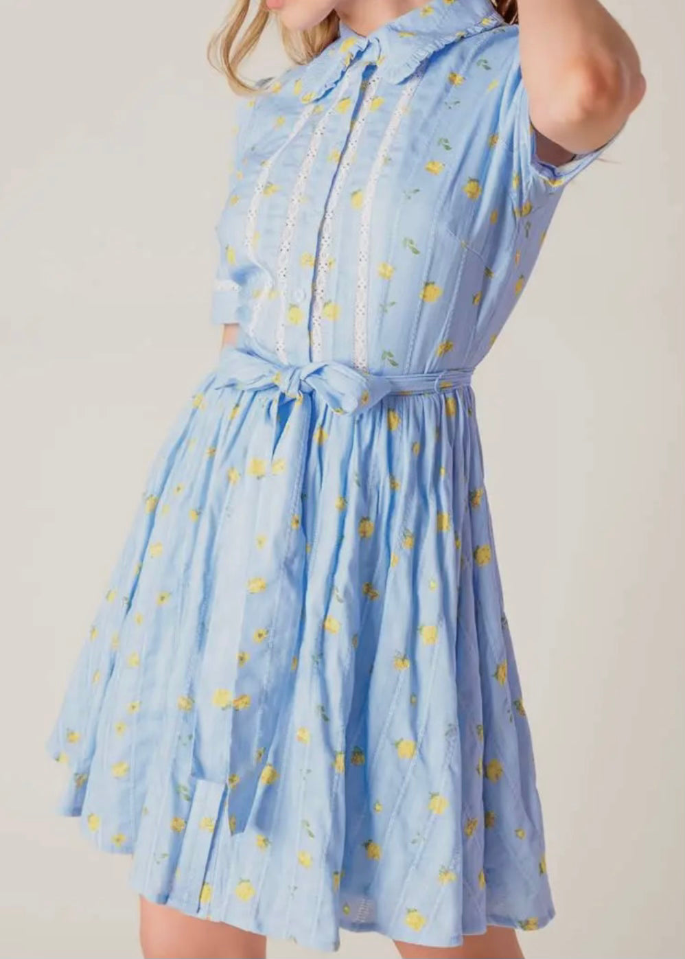 Lemon Woven Mini Dress