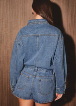 Load image into Gallery viewer, Long Sleeve Denim Skort Romper

