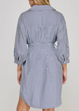 Load image into Gallery viewer, Blue Striped Shirt Dress
