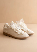 Load image into Gallery viewer, Cream Lace Trimmed Retro Sneaker
