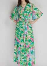 Load image into Gallery viewer, Green Belted Print Dress
