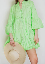 Load image into Gallery viewer, Green Eyelet Dress
