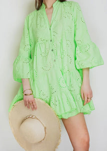 Green Eyelet Dress