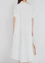 Load image into Gallery viewer, Long Embroidered Cotton Shirt Dress
