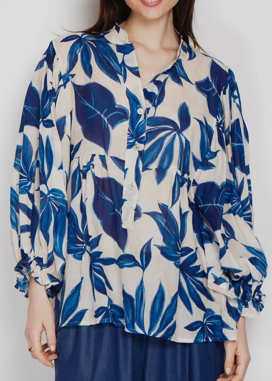 Printed Navy Top