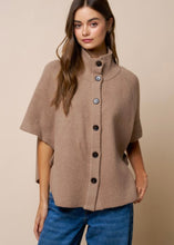 Load image into Gallery viewer, Button Down Knit Cape Jacket

