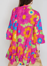 Load image into Gallery viewer, Fuchsia Eyelet Embroidered Print Dress
