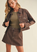 Load image into Gallery viewer, Brown A-Line Denim Skort

