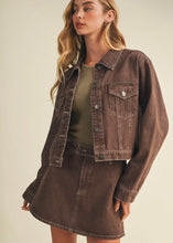 Load image into Gallery viewer, Brown Denim Trucker Jacket
