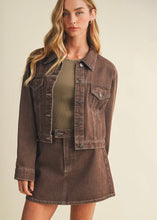 Load image into Gallery viewer, Brown Denim Trucker Jacket
