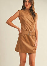 Load image into Gallery viewer, Belted Suede Mock Neck Dress

