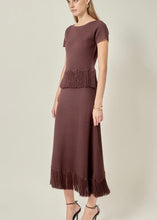 Load image into Gallery viewer, Fringe Detailed Short Sleeve Knit Top
