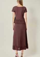 Load image into Gallery viewer, Fringe Detailed Short Sleeve Knit Top
