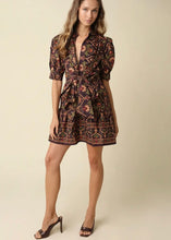 Load image into Gallery viewer, Printed Tie Waist Mini Dress
