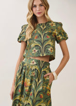Load image into Gallery viewer, Floral Print Puff Sleeve Crop Top
