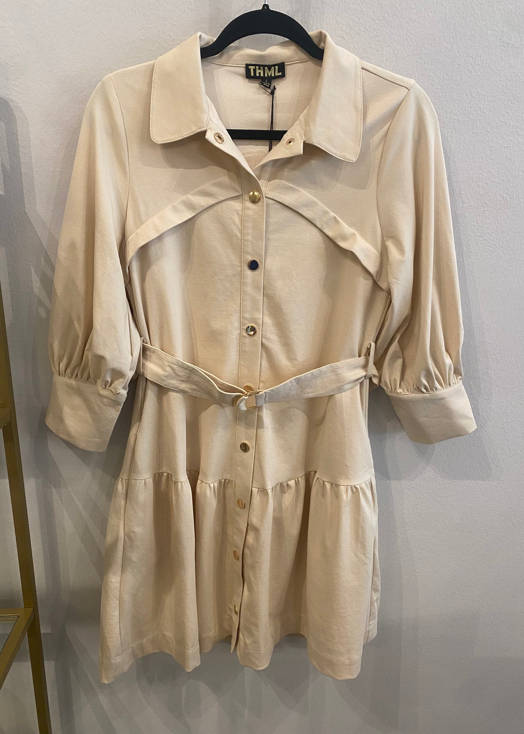 Belted Button Up Dress