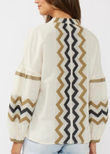 Load image into Gallery viewer, Cotton Jaquard Split Neck Blouse
