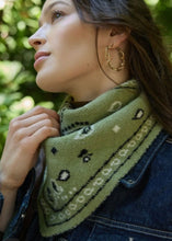 Load image into Gallery viewer, Olive Paisley Pull Through Triangle Scarf
