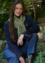 Load image into Gallery viewer, Olive Paisley Pull Through Triangle Scarf
