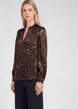 Load image into Gallery viewer, Printed Split V-Neck Long Sleeve Blouse
