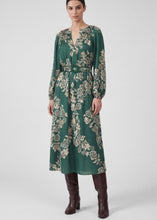Load image into Gallery viewer, Printed Split Neck Belted Maxi Dress
